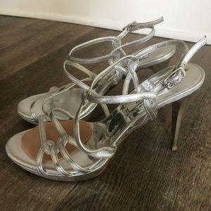 ALBANO SOFT LEATHER SILVER HEEL SIZE 41